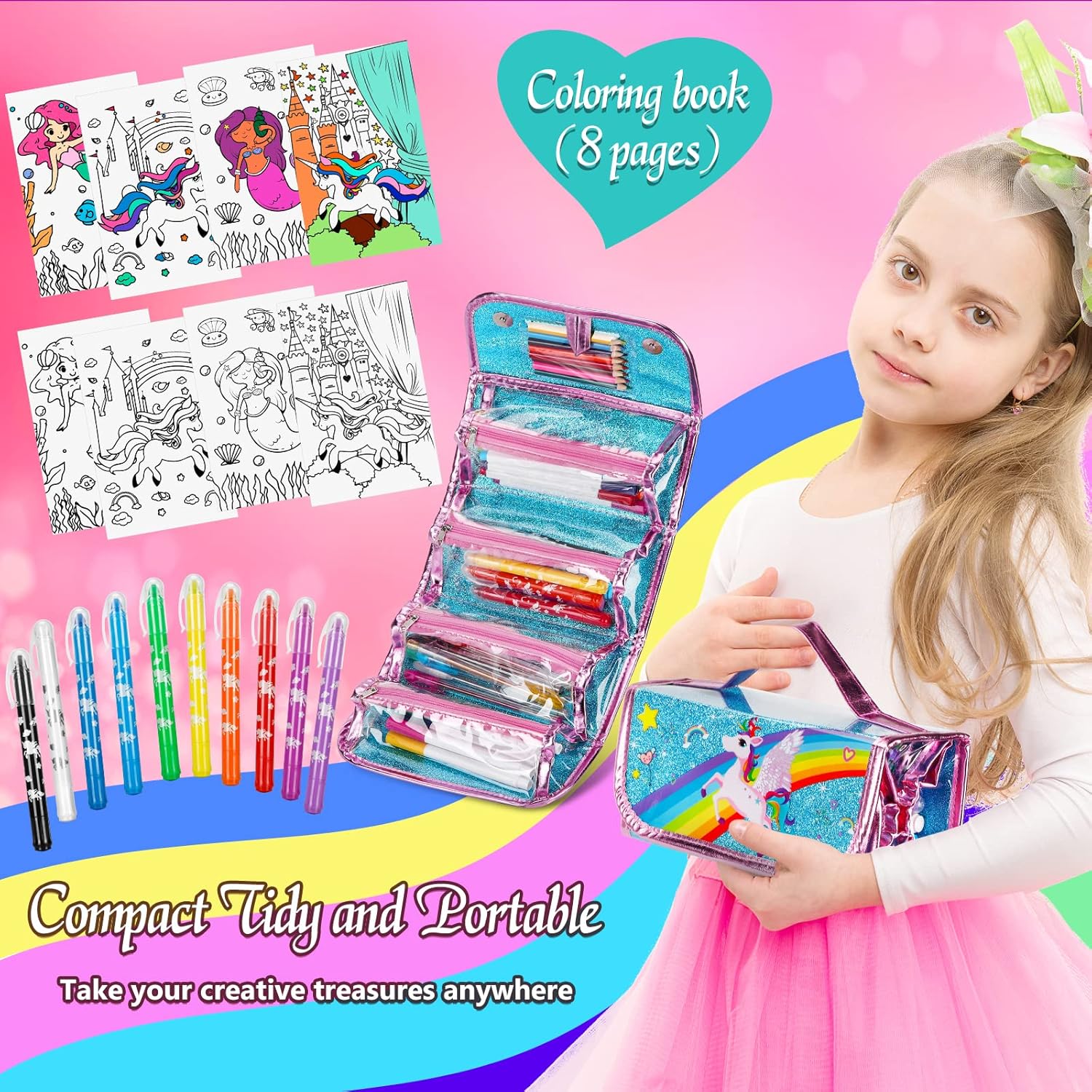 Thumbnail 1 de Auney Estuche Escolar unicornios 60 piezas