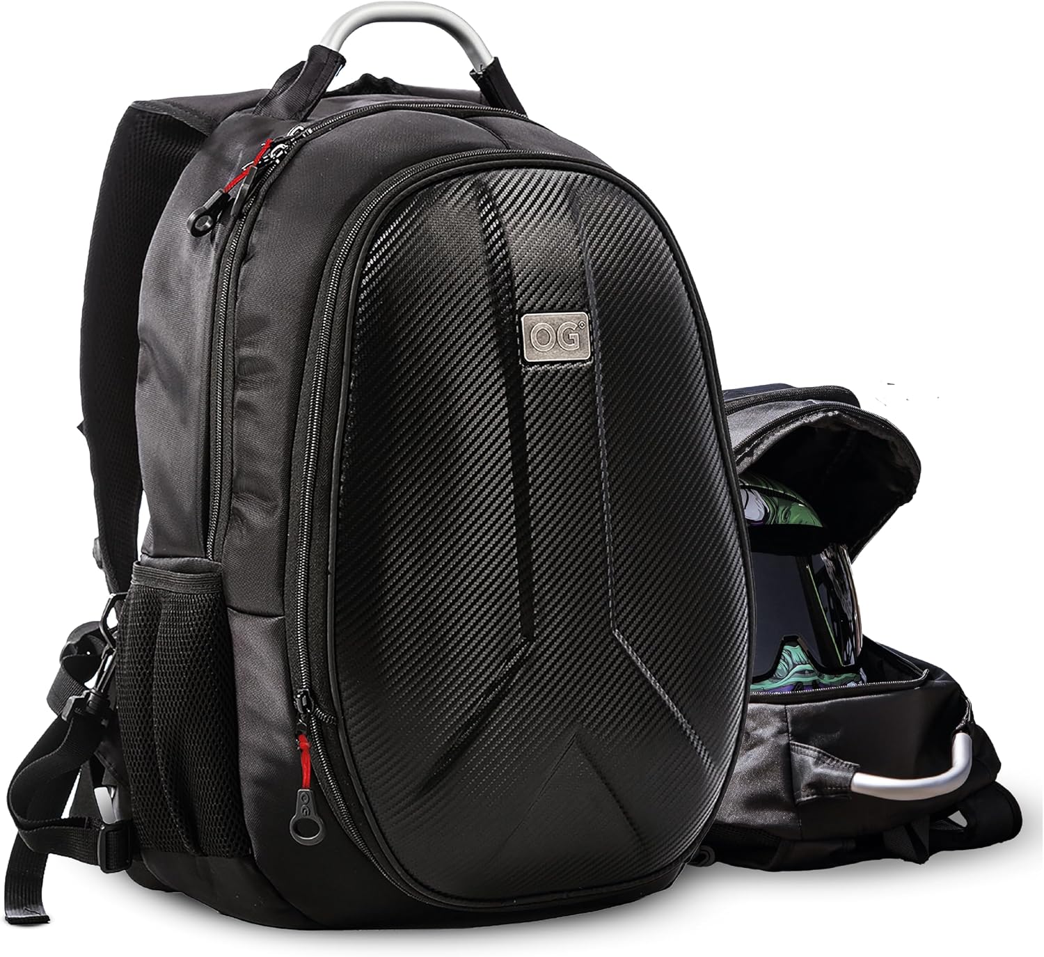Detalle de OG Original GetAway sac à dos moto étanche extensible 35L/45L pour homme, compartiment casque et USB
