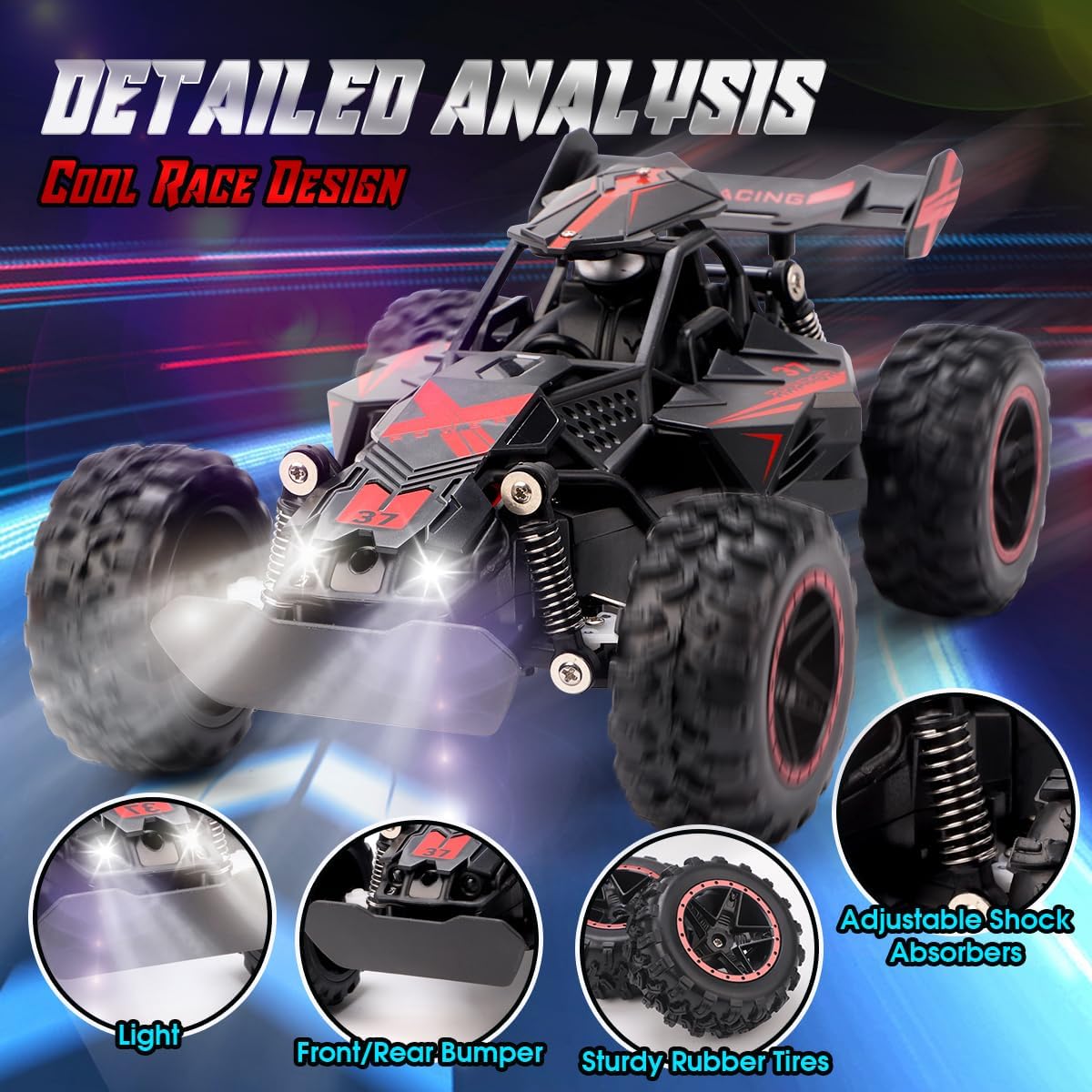 Thumbnail 3 de RUIDYA Kids RC Race Car 1:18 Off‑Road