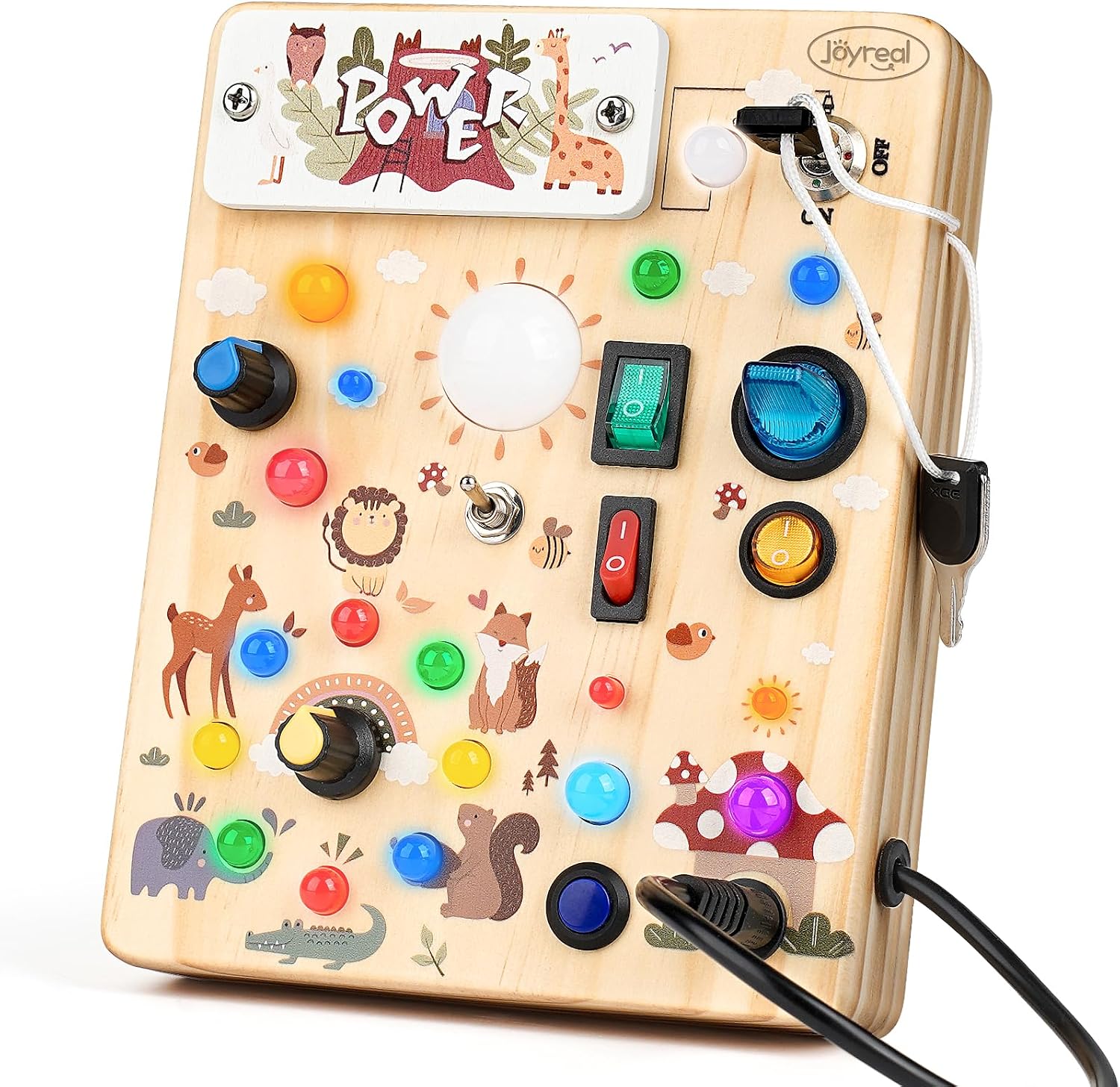 Detalle de Joyreal Montessori Busy Board 19 LED ab 1 Jahr