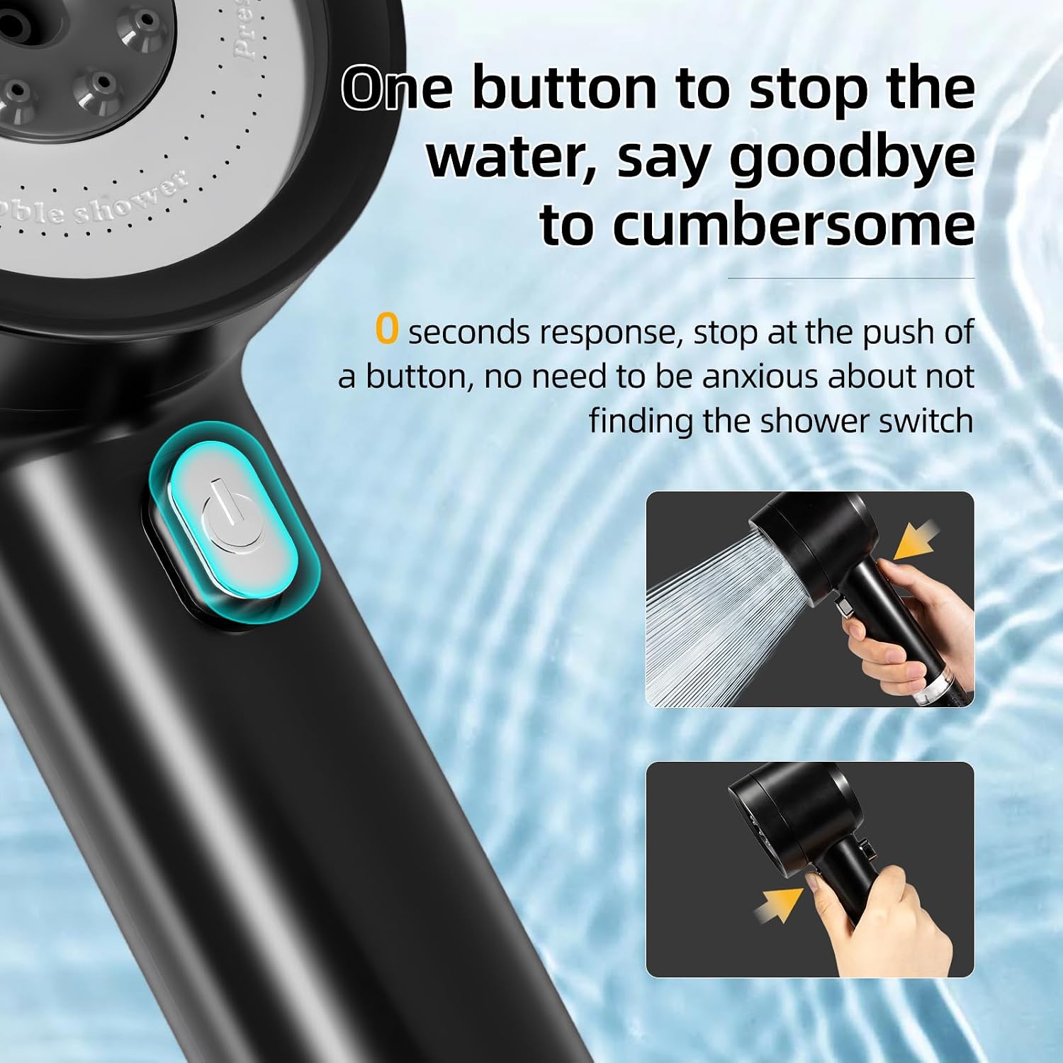 Thumbnail 2 de Pommeau de Douche Haute Pression avec Filtration et Tuyau 1,5 m – 4 Modes, Support et Anti-Calcaire