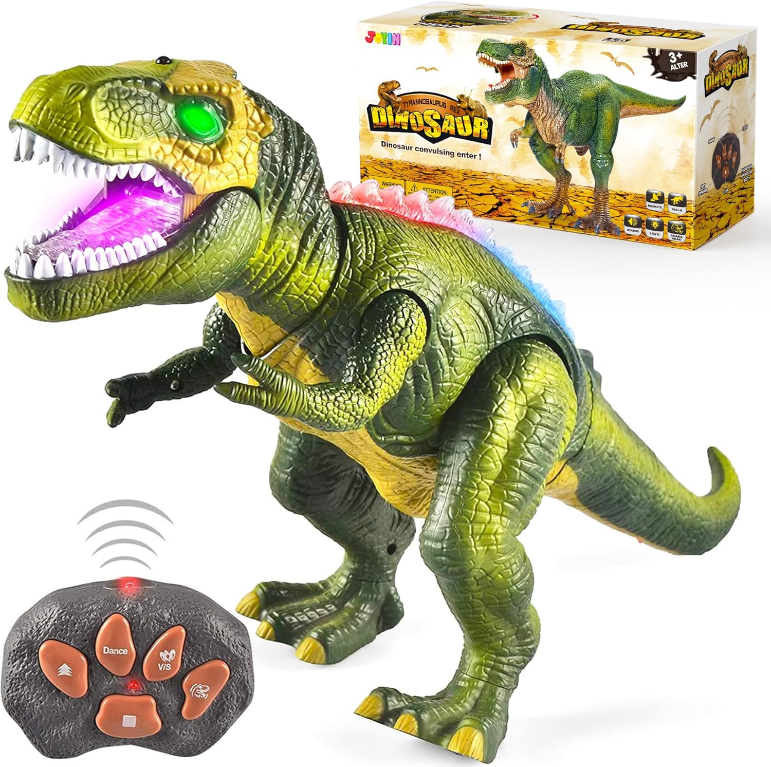JOYIN T‑Rex telecomandato con LED e movimento