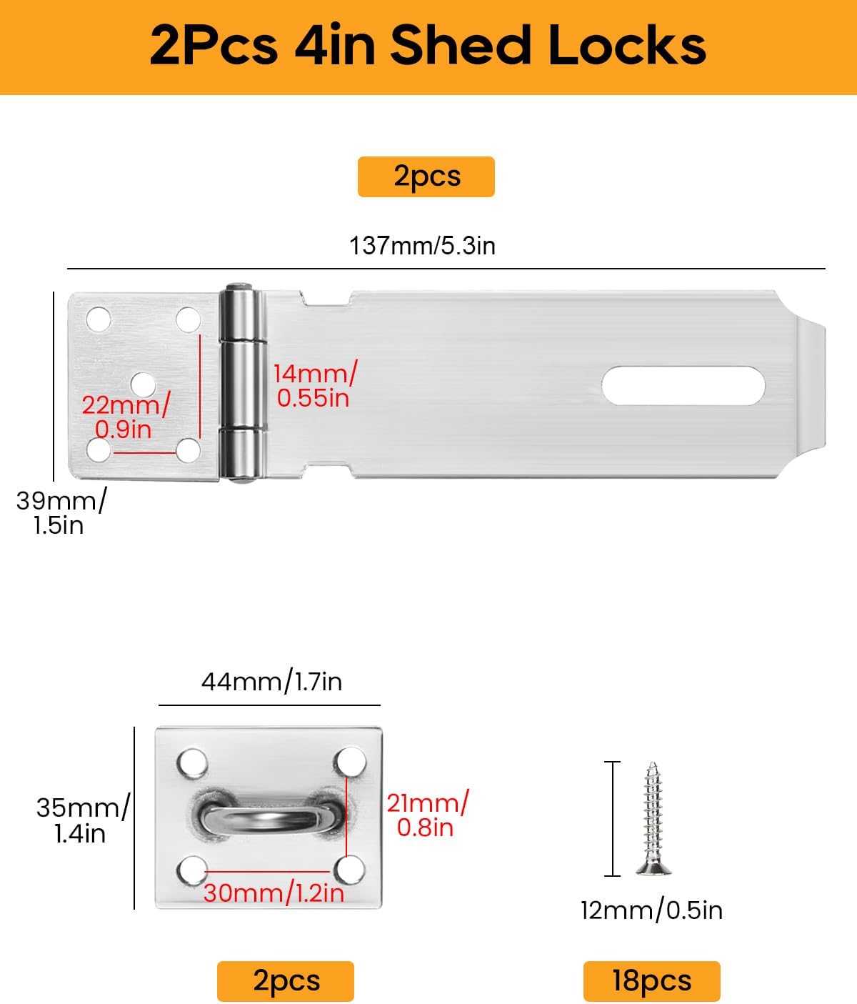 Detalle 2 de Sinofort 4in Padlock Hasp ðŸ›