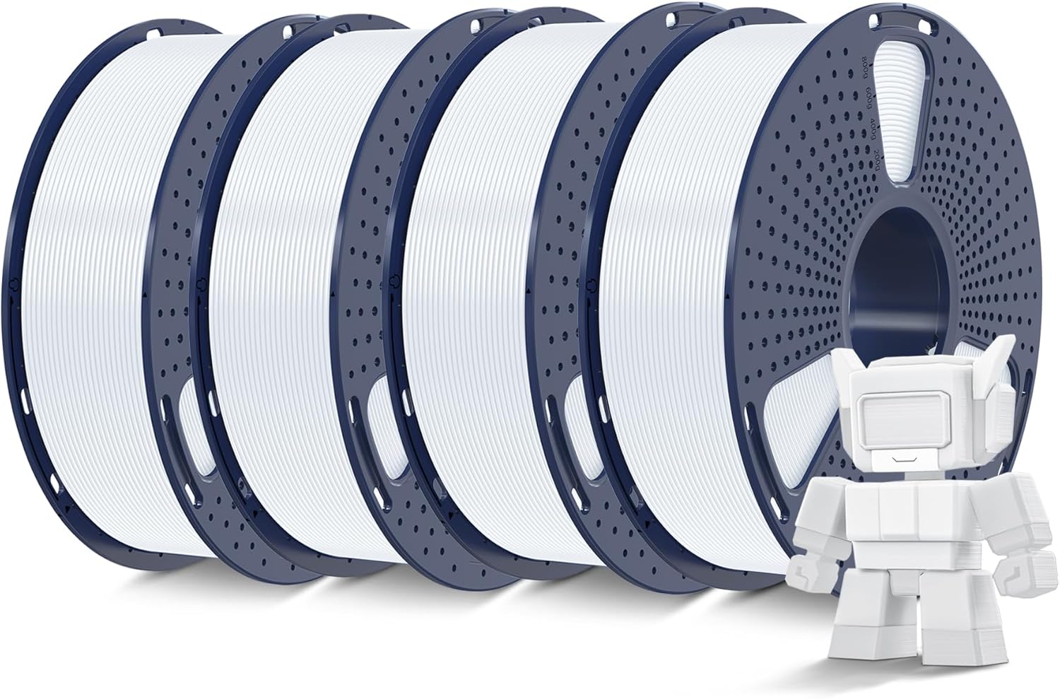 Detalle de SUNLU 4KG HS-PLA Filament 1.75 mm – Hohe Druckgeschwindigkeit, Weiß, 4er Pack