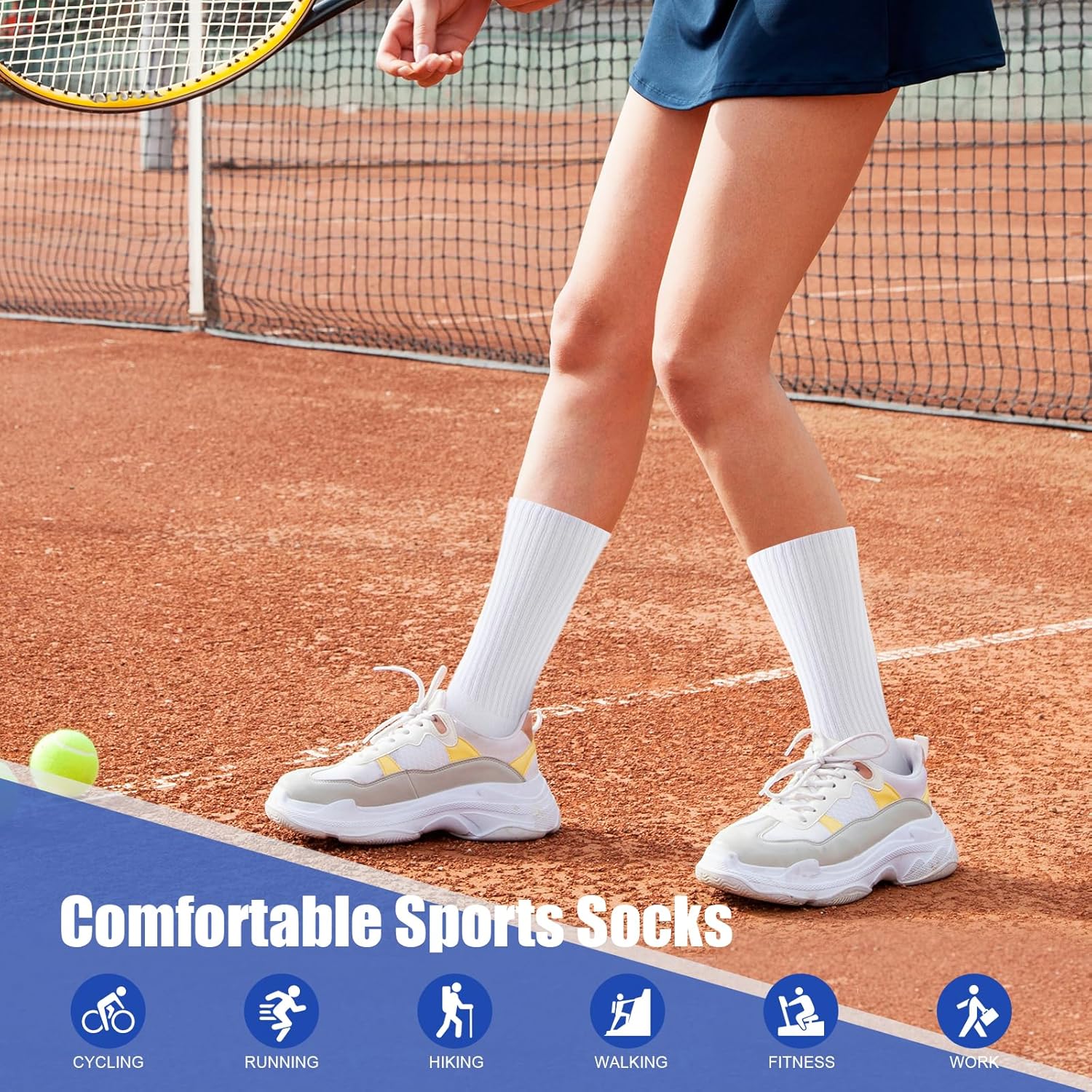 Thumbnail 4 de SockWaddles Calzini Uomo Donna in Cotone senza Cuciture (6 paia) per Sport, Running e Trekking