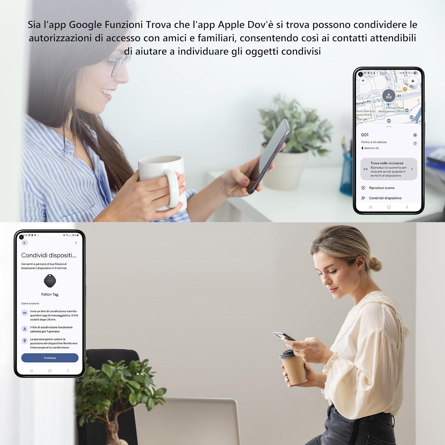 Thumbnail 6 de VOCOlinc Smart Tag Tracker: Localizzatore Bluetooth dual-system per chiavi, portafoglio, bagaglio e zaino (2 pezzi, Nero)