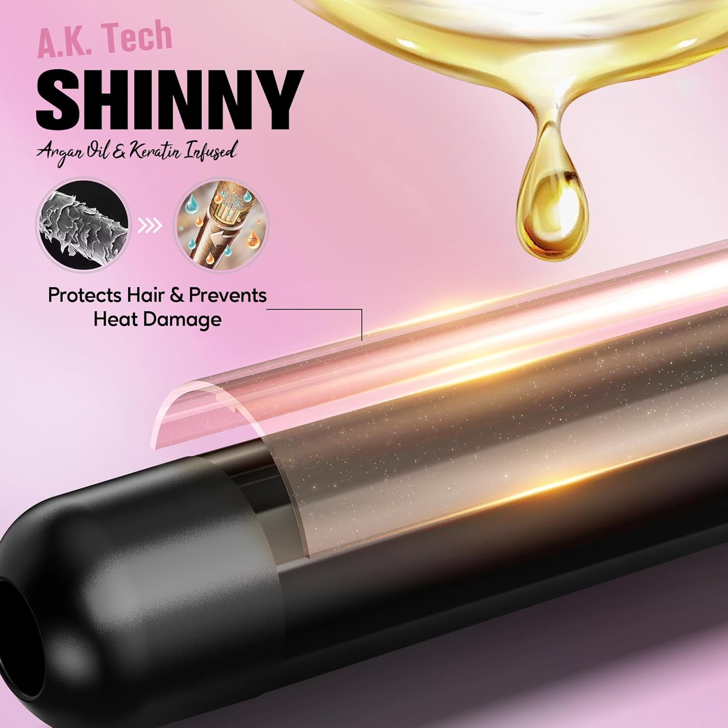 Thumbnail 3 de Farery 1.5 Inch Curling Iron for Long Hair — Lightweight Ceramic Barrel with Argan Oil & Keratin