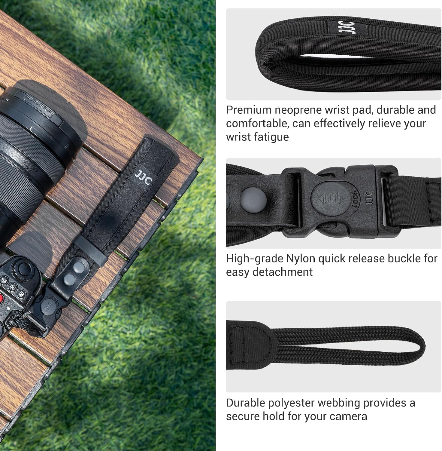 Detalle 2 de JJC Quick Release Hand Wrist Strap for Cameras 🎥