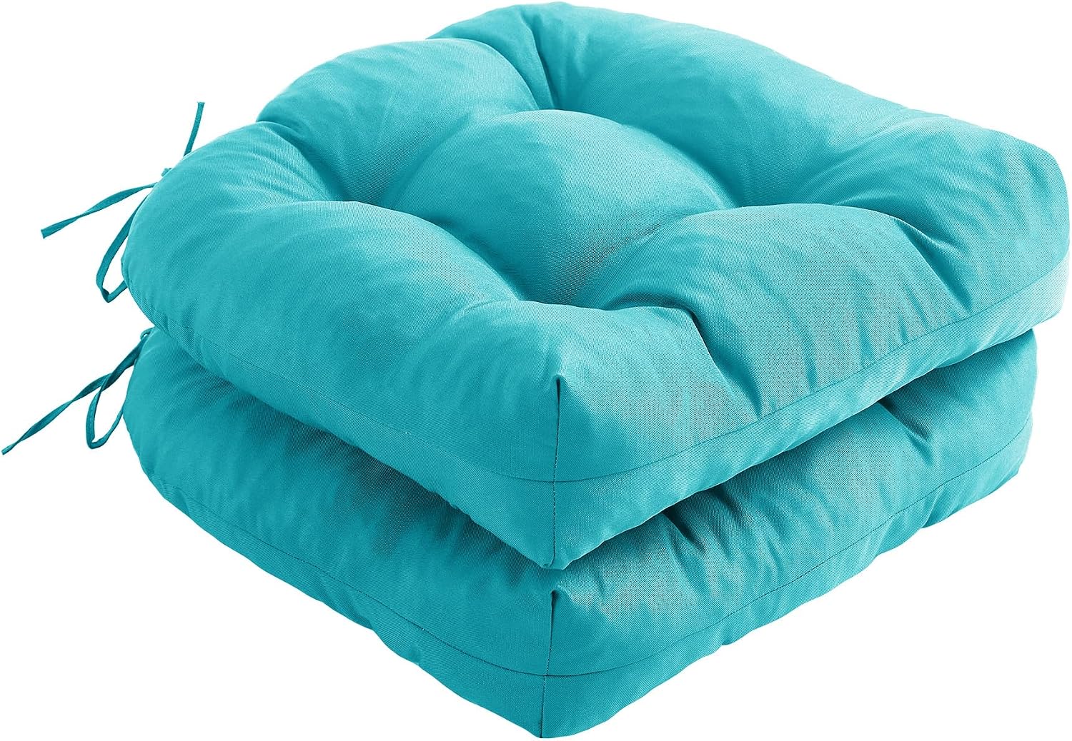 Detalle de IPYNBAP Outdoor Chair Cushions, Set of 2, Teal, Tufted with Ties