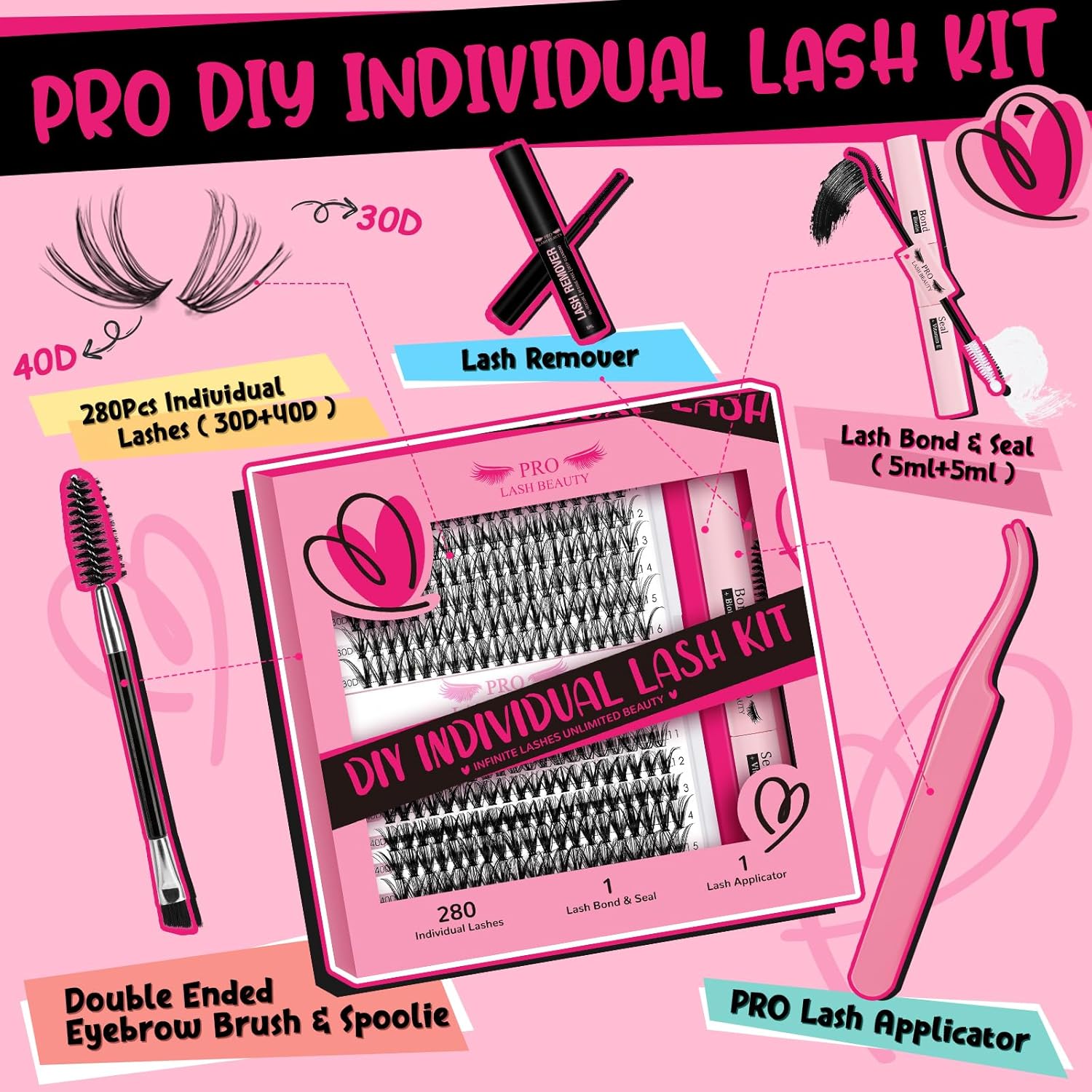 Thumbnail 1 de PRO LASHBEAUTY DIY Wimpernverlängerung Kit 280 Stück