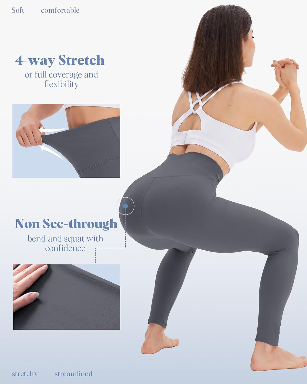 Detalle 2 de NexiEpoch Women's Capri Leggings 4-Pack