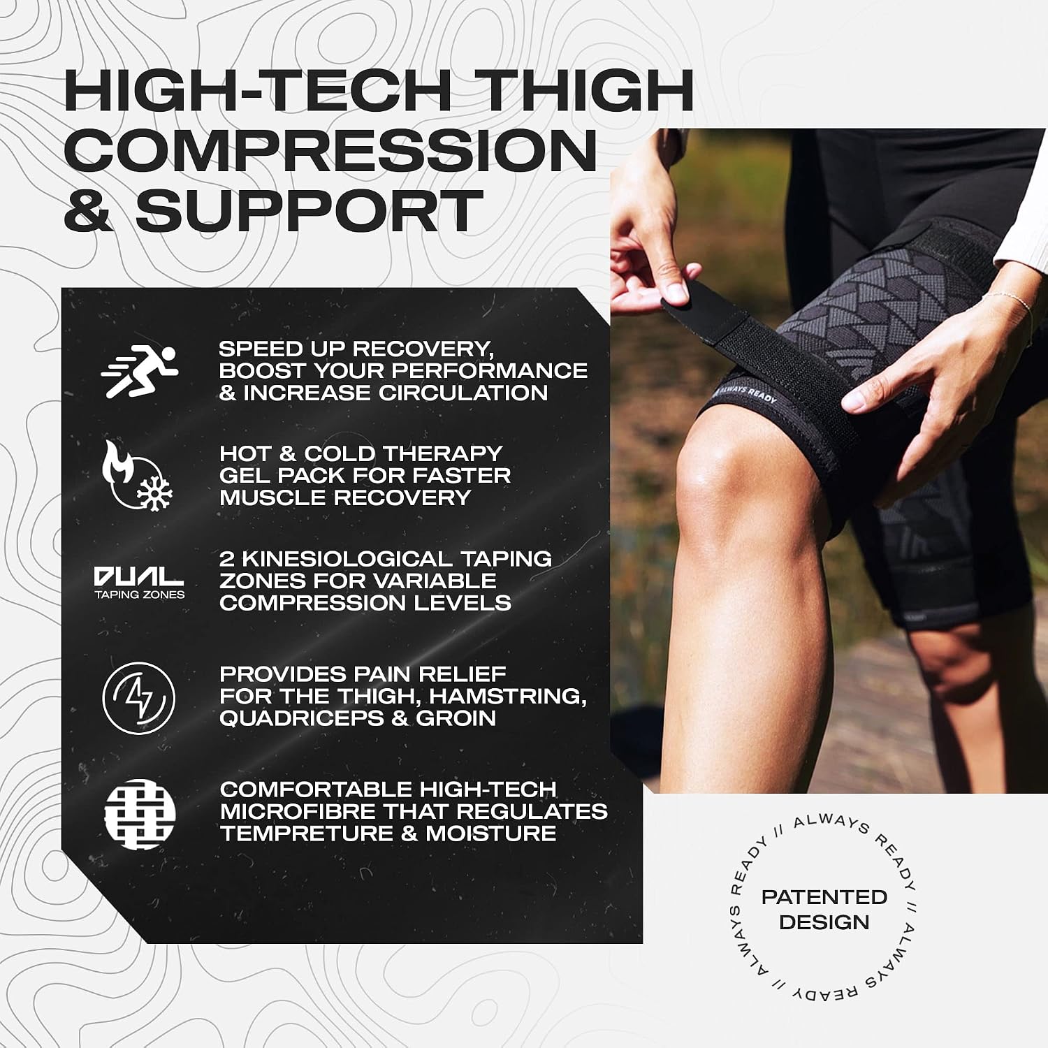 Detalle de Always Ready Thigh Compression Support Sleeve