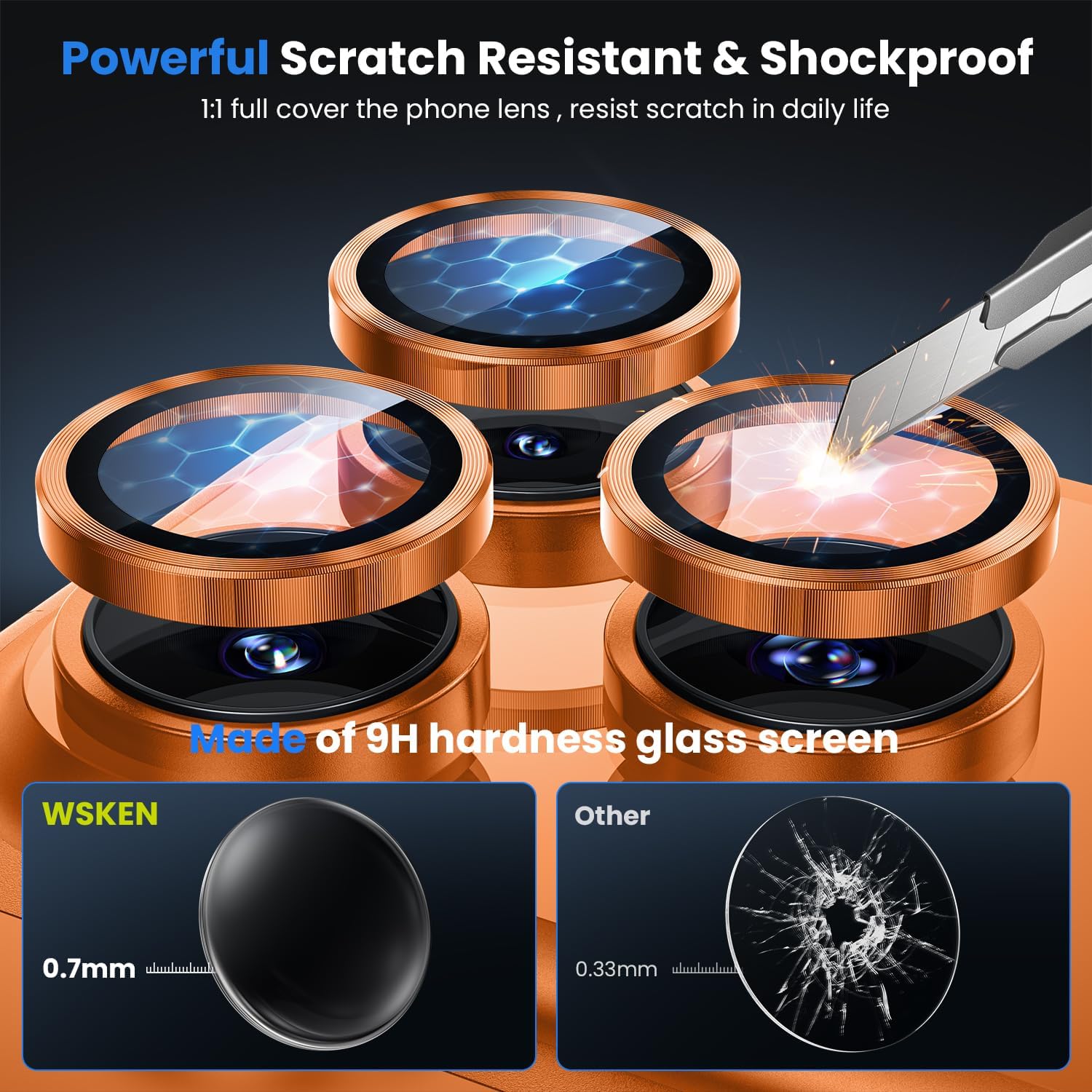 Detalle 2 de WSKEN iPhone 17 Pro Camera Lens Protector 9H
