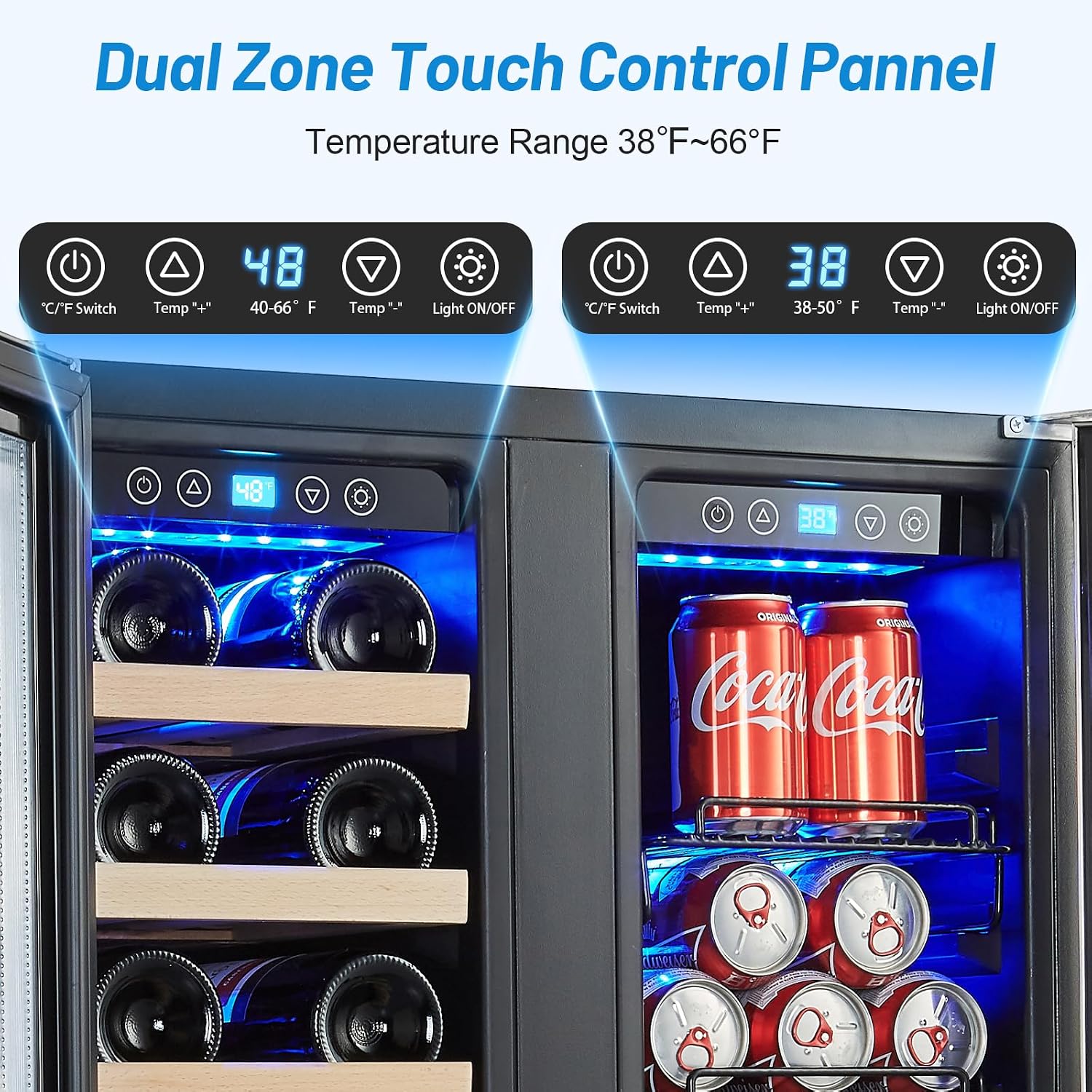 Thumbnail 5 de Kalamera KRC-150CB-B2 Dual-Zone Wine and Beverage Refrigerator, 20 Bottles/78 Cans