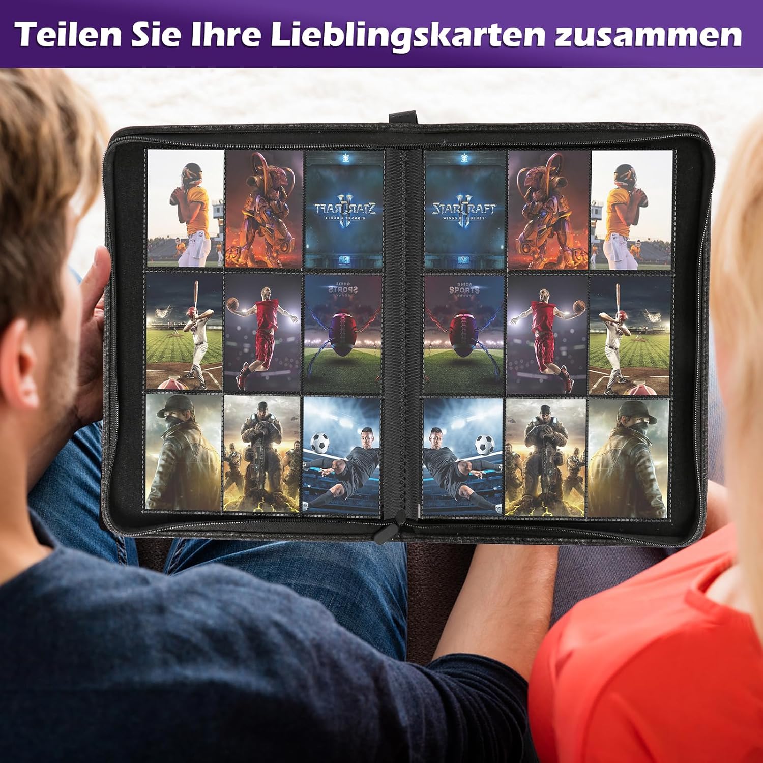 Thumbnail 5 de peiranup Sammelkarten-Album mit Reißverschluss, 540 Pocket (9 Taschen/Seite), 30 Seiten