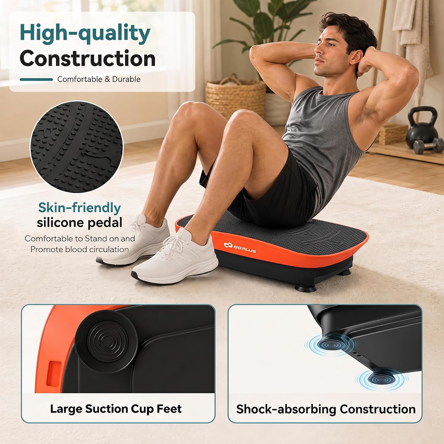 Thumbnail 6 de Goplus SU-38656US-PRO Pro Curved Vibration Plate, 10 Speeds and Remote
