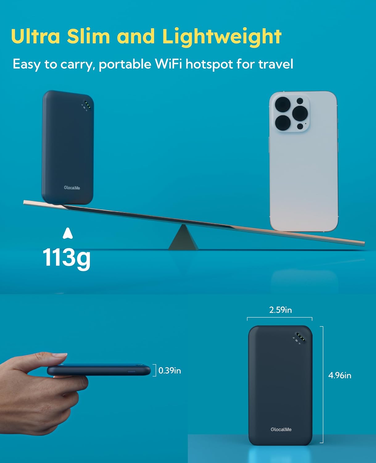 Thumbnail 6 de GlocalMe UPP 4G Mobile Hotspot: Global 8-Device Pocket WiFi with 1.1GB Data (90 Days) — No SIM Required