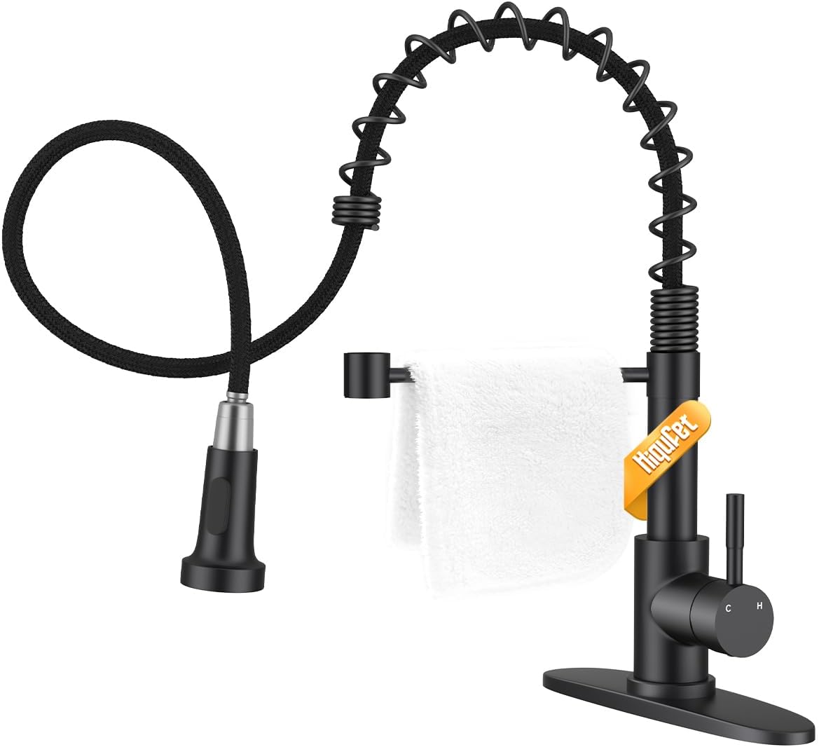 Thumbnail 6 de Hiqufet HQ688MB Kitchen Faucet with Pull-Down Sprayer, 360° Swivel, Brushed Black