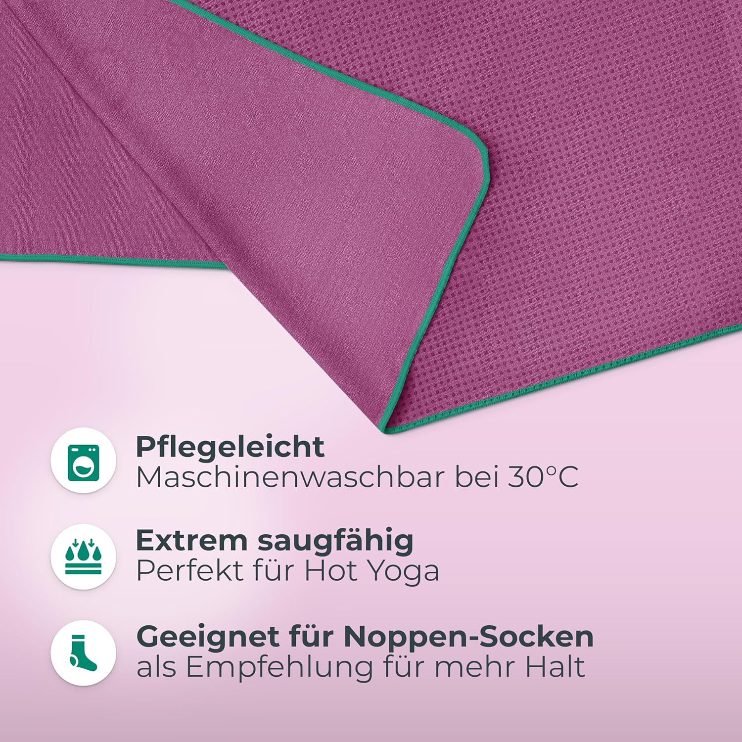 Thumbnail 2 de NirvanaShape Yoga Handtuch rutschfest (Hot-Yoga Towel) mit Antirutsch-Noppen, 185 x 63 cm