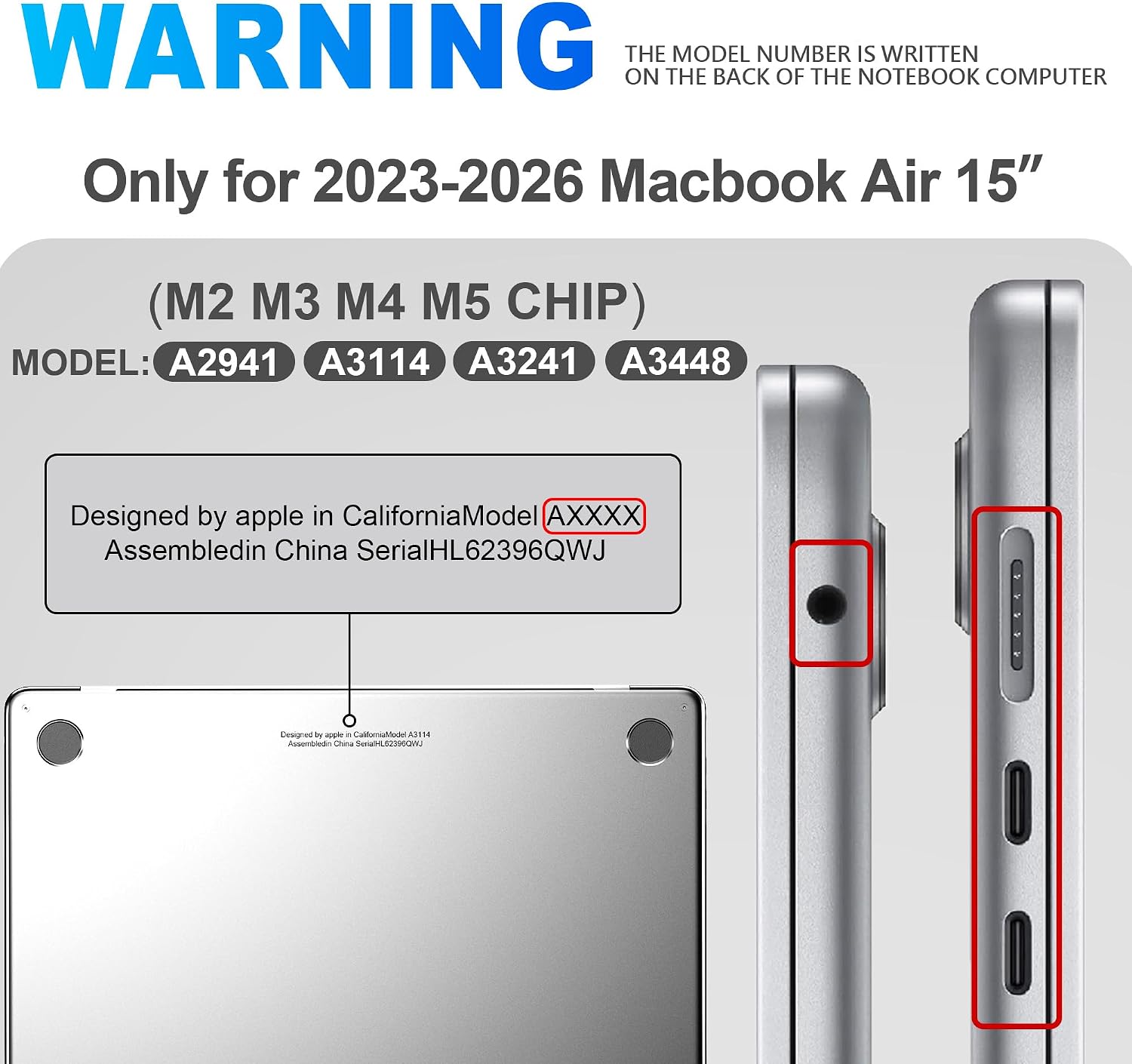Thumbnail 1 de GPXIIZ Klare Glitter-Hülle für MacBook Air 15 Zoll (2023–2026) – Ultradünn, schlagfest, passgenau