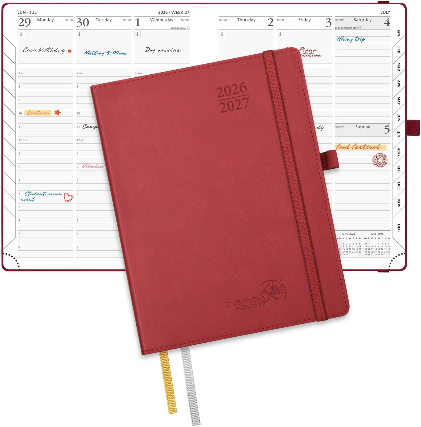 Detalle de POPRUN 2026-2027 Academic Planner, 30-Minute Slots, 100 GSM Paper