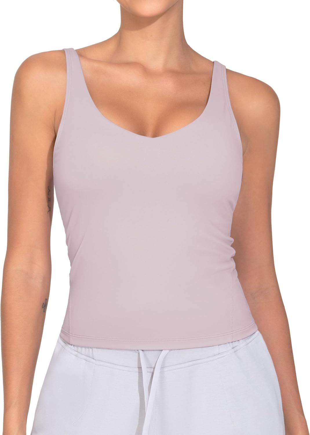 Thumbnail 1 de THE GYM PEOPLE Sport BH Damen Longline Crop Tank Top mit integriertem BH – Yoga, Fitness und Workout