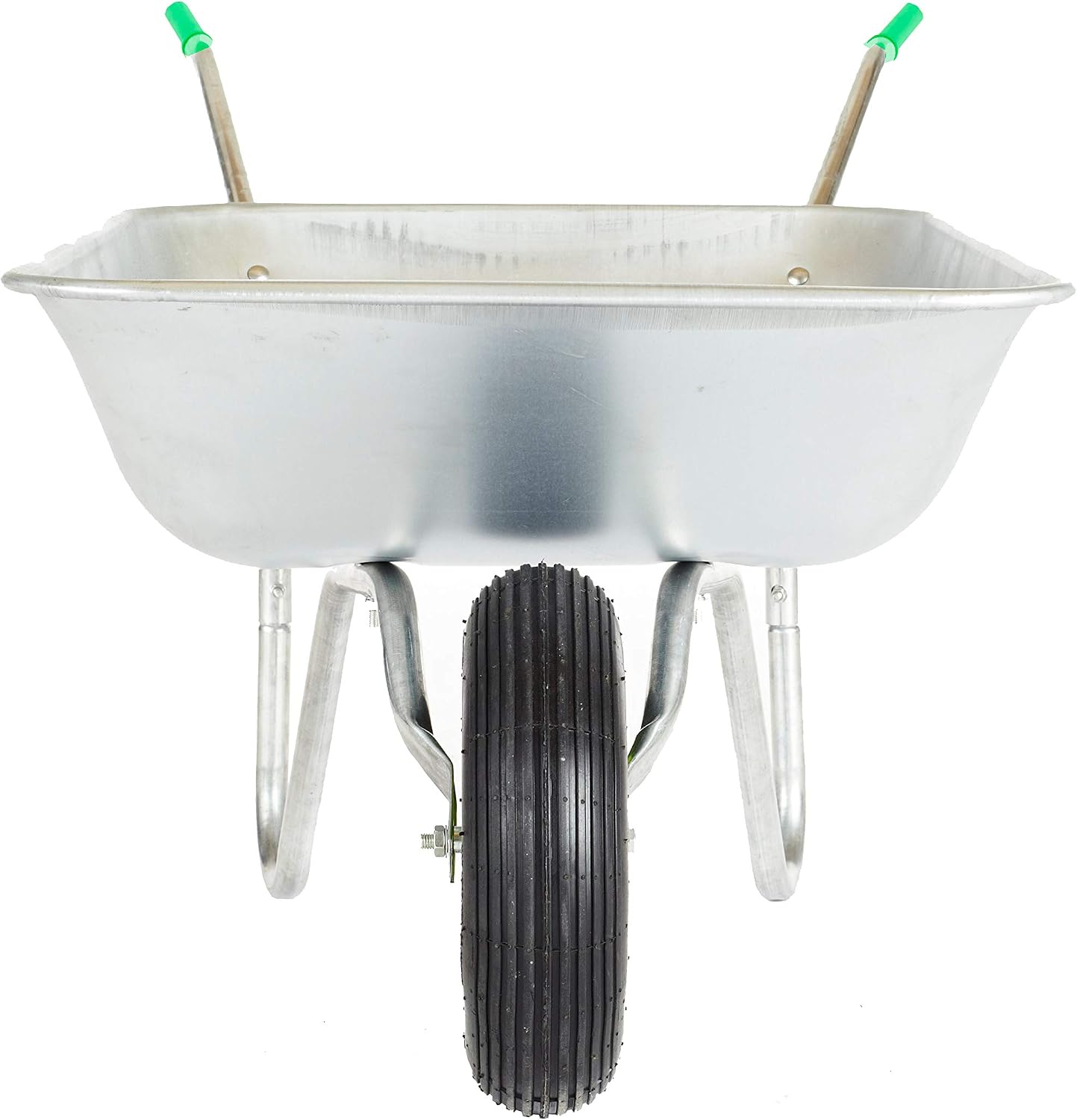 Thumbnail 6 de Neo Wheelbarrow Home Garden Cart Galvanised Metal with Pneumatic Tyre Silver (65L)