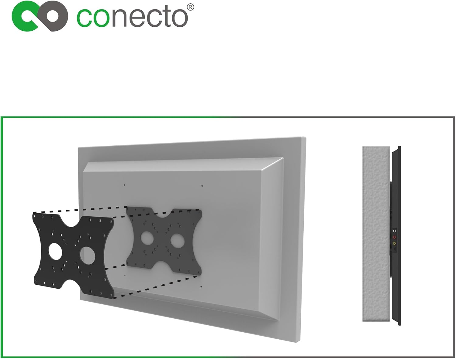 Detalle de Adaptateur universel VESA Conecto CC50307-V2: 50x50 à 400x200, 1 pièce, noir