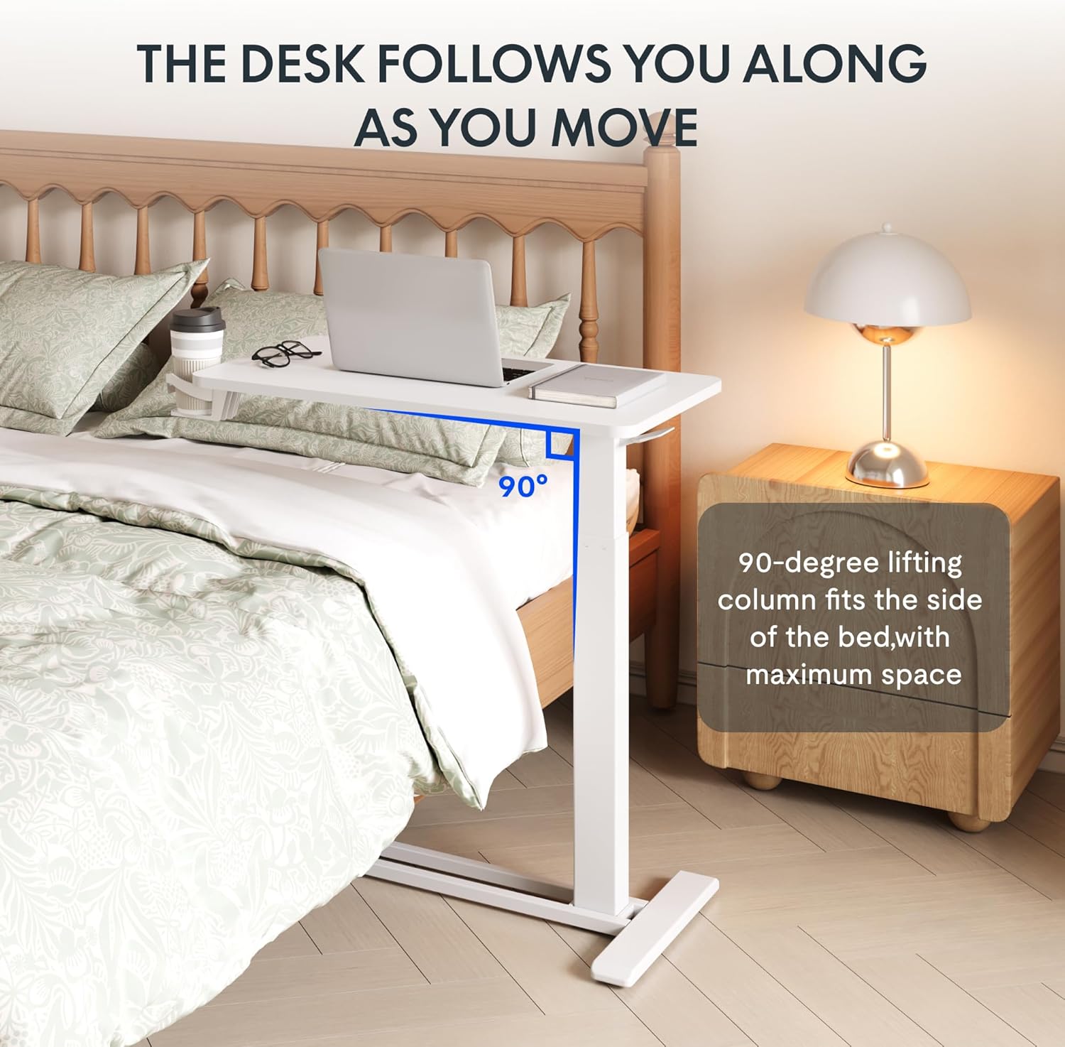 Thumbnail 4 de FLEXISPOT H7 Adjustable Overbed Table with Pneumatic Lift