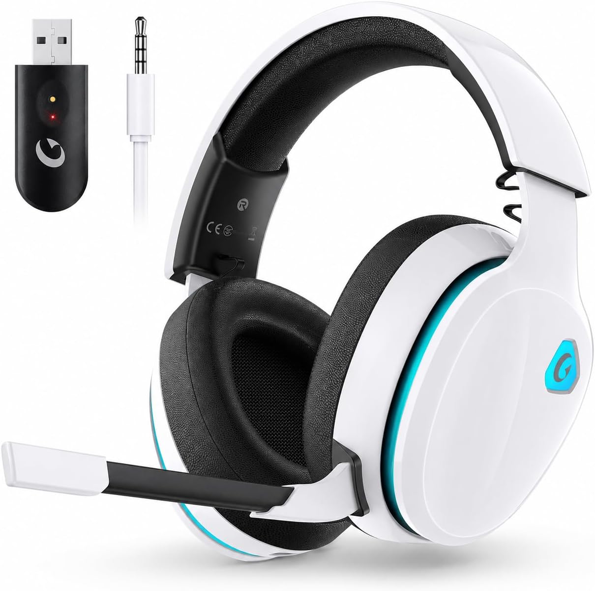 Detalle de AOC Captain 300 Wireless Gaming Headset, 2.4GHz, Bluetooth 6.0, 45-Hour Battery