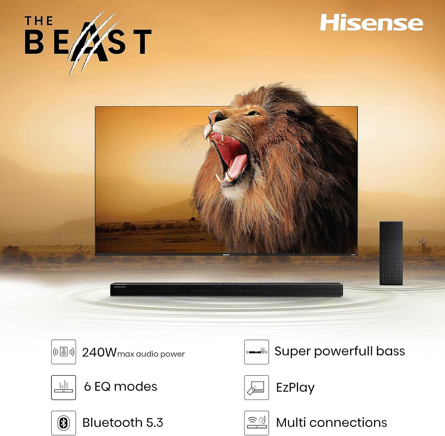 Thumbnail 2 de Hisense HS2100 2.1-Kanal Soundbar mit 240 W (max) und kabellosem Subwoofer