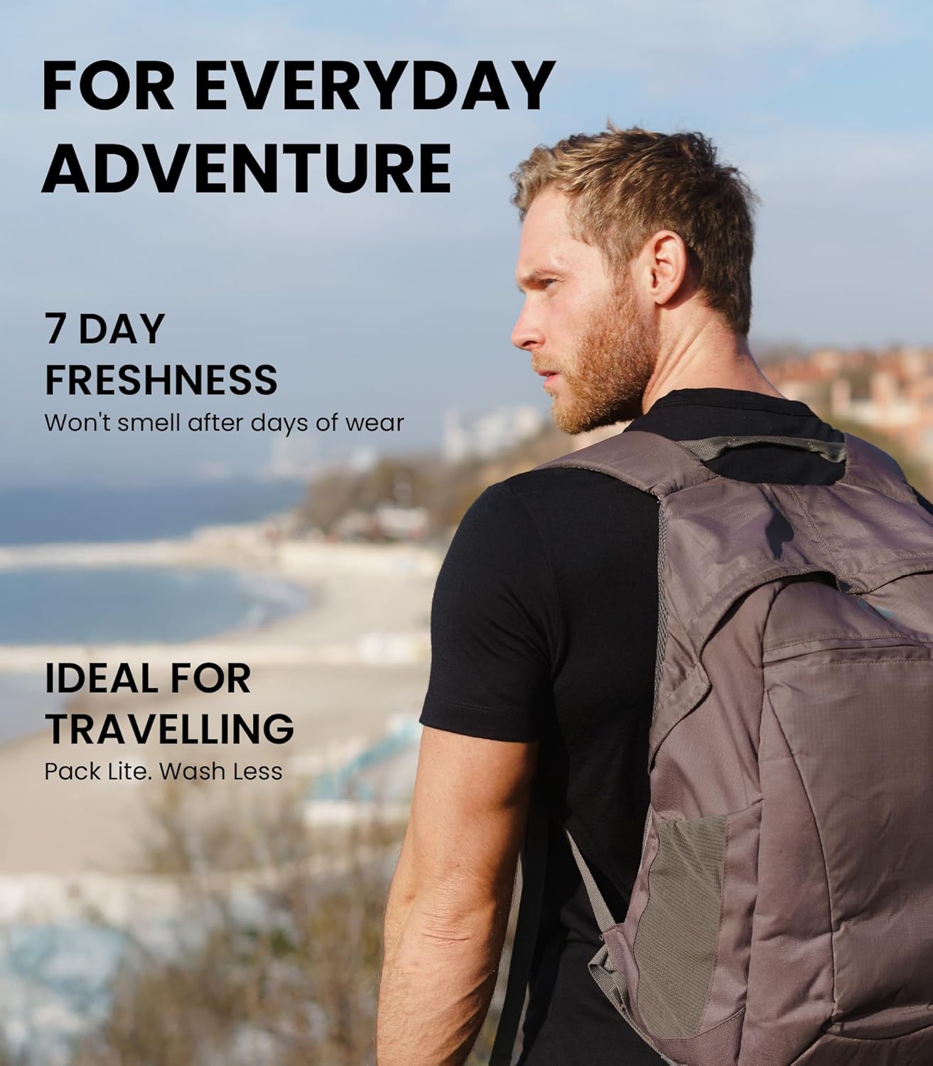 Thumbnail 3 de Merino.tech Merino Wool T Shirt Mens – Lightweight Base Layer with Merino Wool Hiking Socks