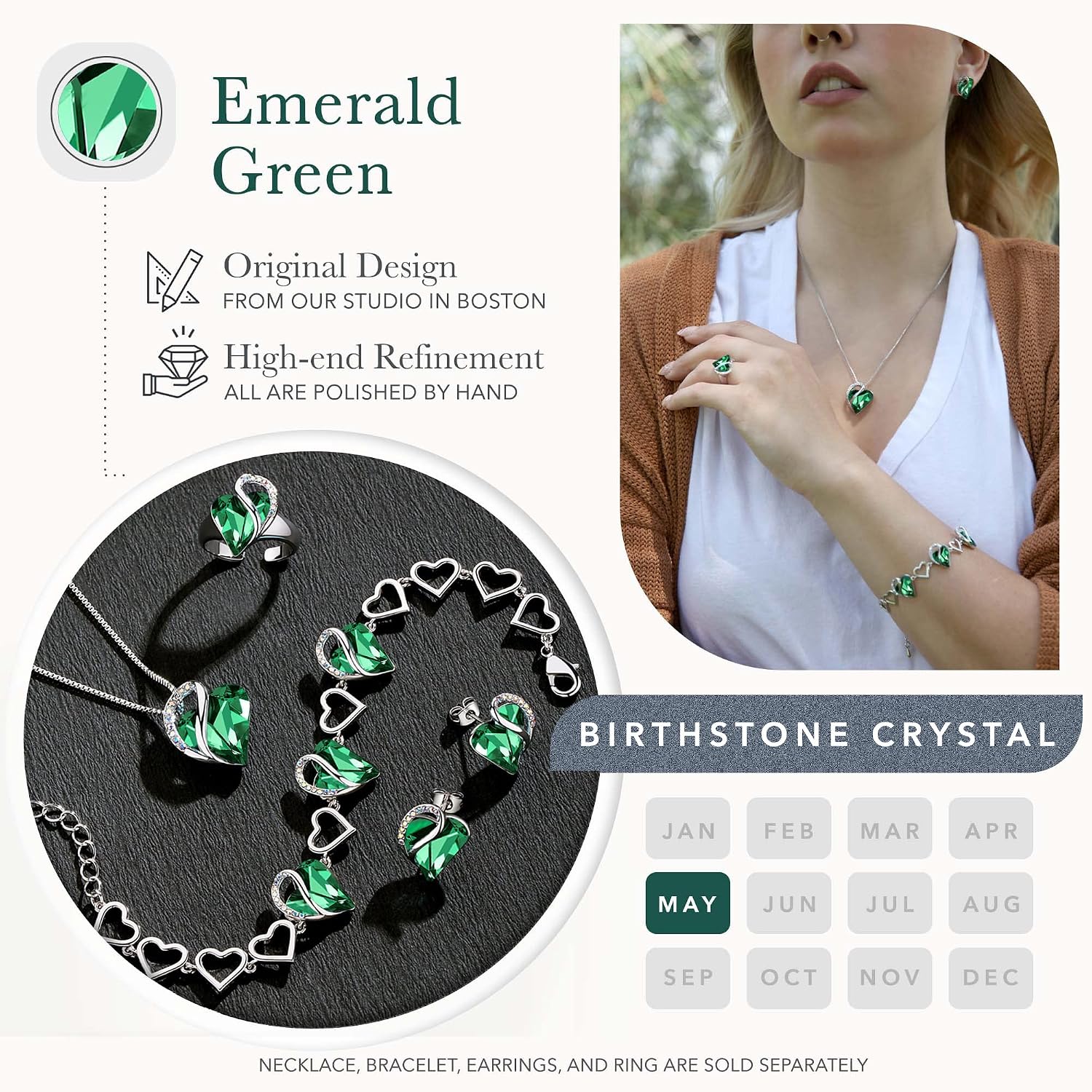 Detalle 2 de Leafael Heart Bracelet, 7-inch chain