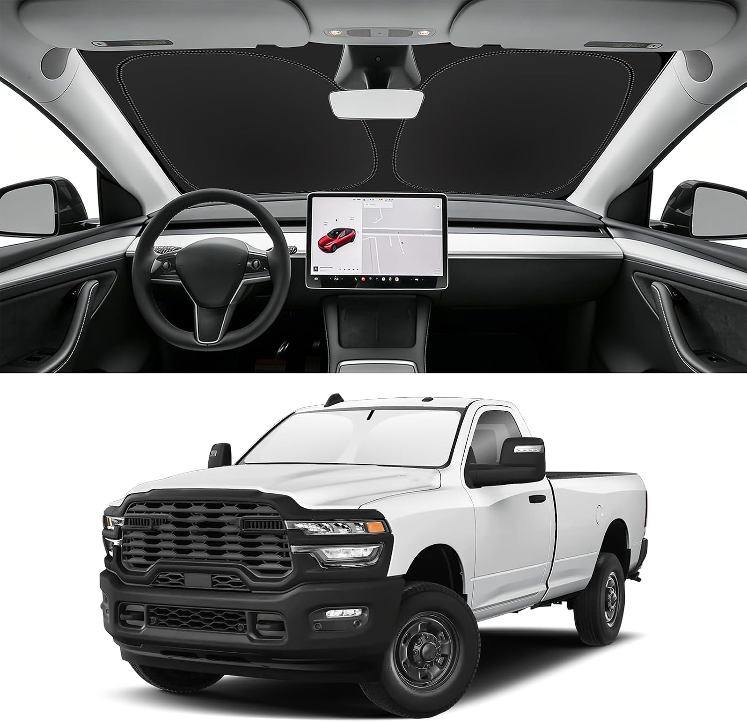 Detalle de SLOGENTO Windshield Sun Shade for RAM 2500 3500