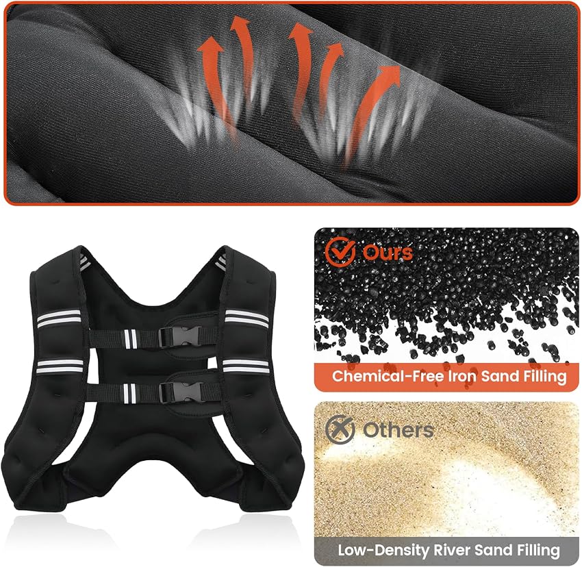 Thumbnail 5 de Poudee Weighted Vest 20lb adjustable for training ๐