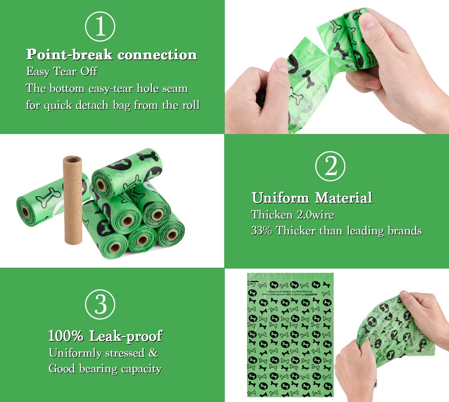 Detalle de Dog poo bags 240, 100% leak proof
