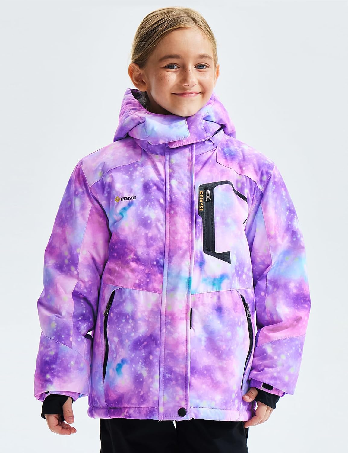 Thumbnail 1 de GEMYSE Girl's Waterproof Ski Jacket with Hood