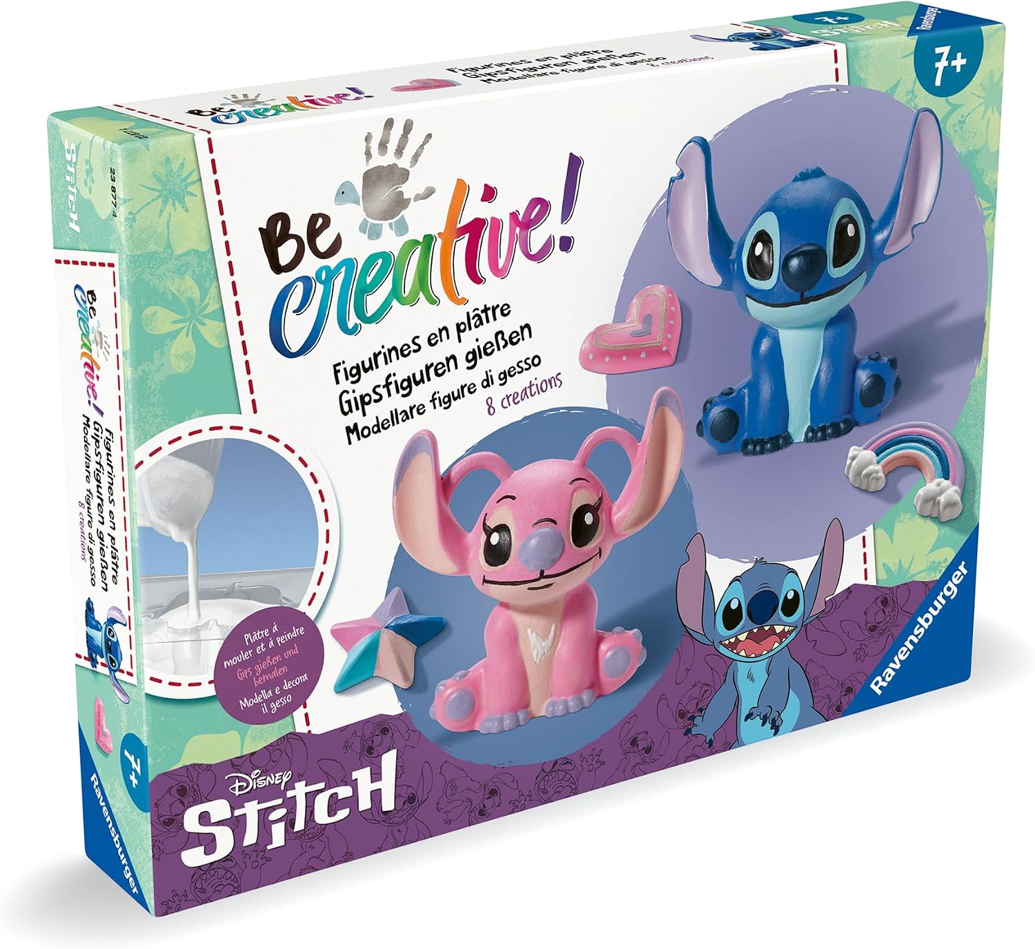 Detalle 2 de Ravensburger Be Creative Maxi Stitch – kit creativi in gesso con stampi e colori, per bambini dai 7 anni