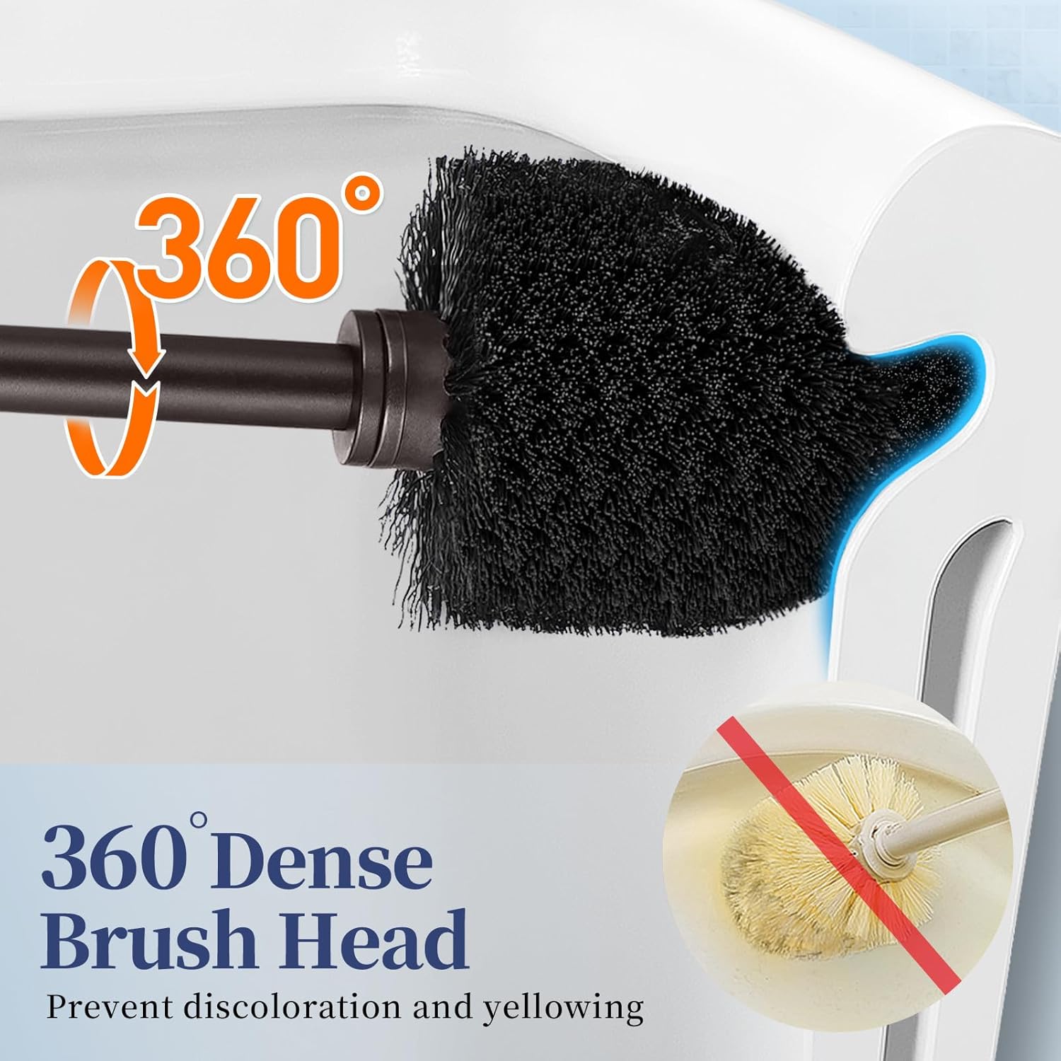 Thumbnail 2 de HAMITOR Toilet Bowl Brush Holder Set (2-Pack) in Bronze — Modern Hidden Caddy for Clean, Dry Bathrooms