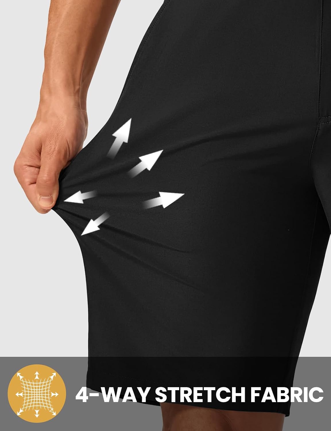Detalle de TBMPOY Men's 9" Golf Shorts with 4-Way Stretch, UPF 50 and 5 Pockets