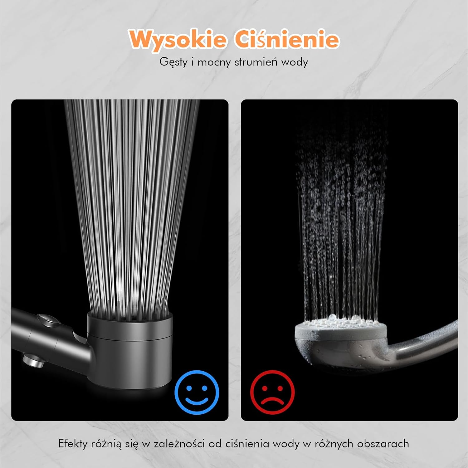 Detalle de MEKO DY1-BE handdouche met 15-traps filter, 4 straalstanden en slang