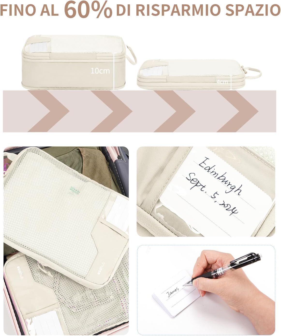 Detalle 2 de ECOHUB Compressione organizer da viaggio 4 pezzi