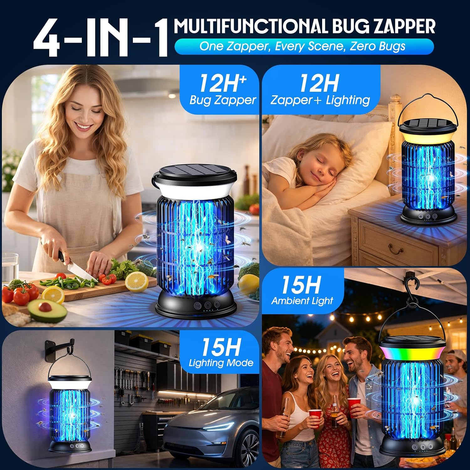 Detalle 1 de Sayneep Solar Bug Zapper 6000mAh