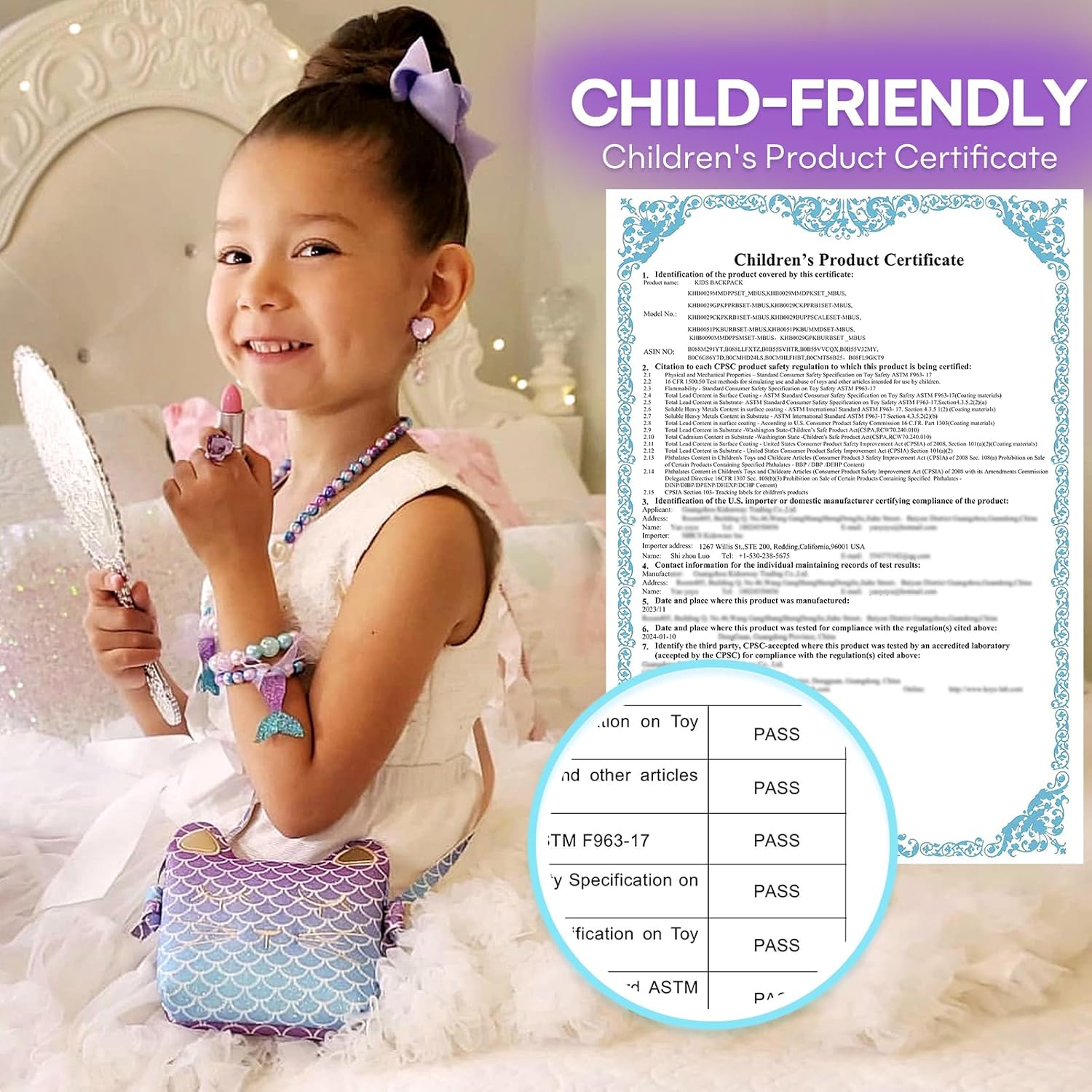 Thumbnail 2 de mibasies Little Girls Cat Purse Dress-Up Jewelry Set for Pretend Play