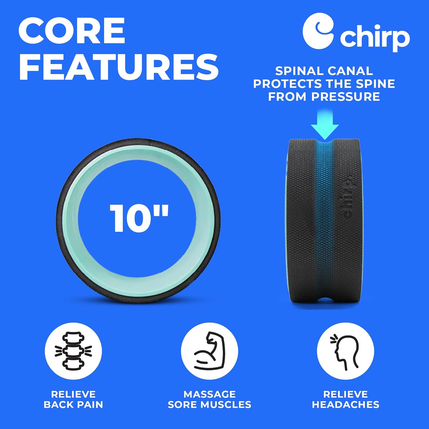 Thumbnail 2 de Chirp Wheel Foam Roller (10-Inch Mint) for Targeted Back & Neck Relief