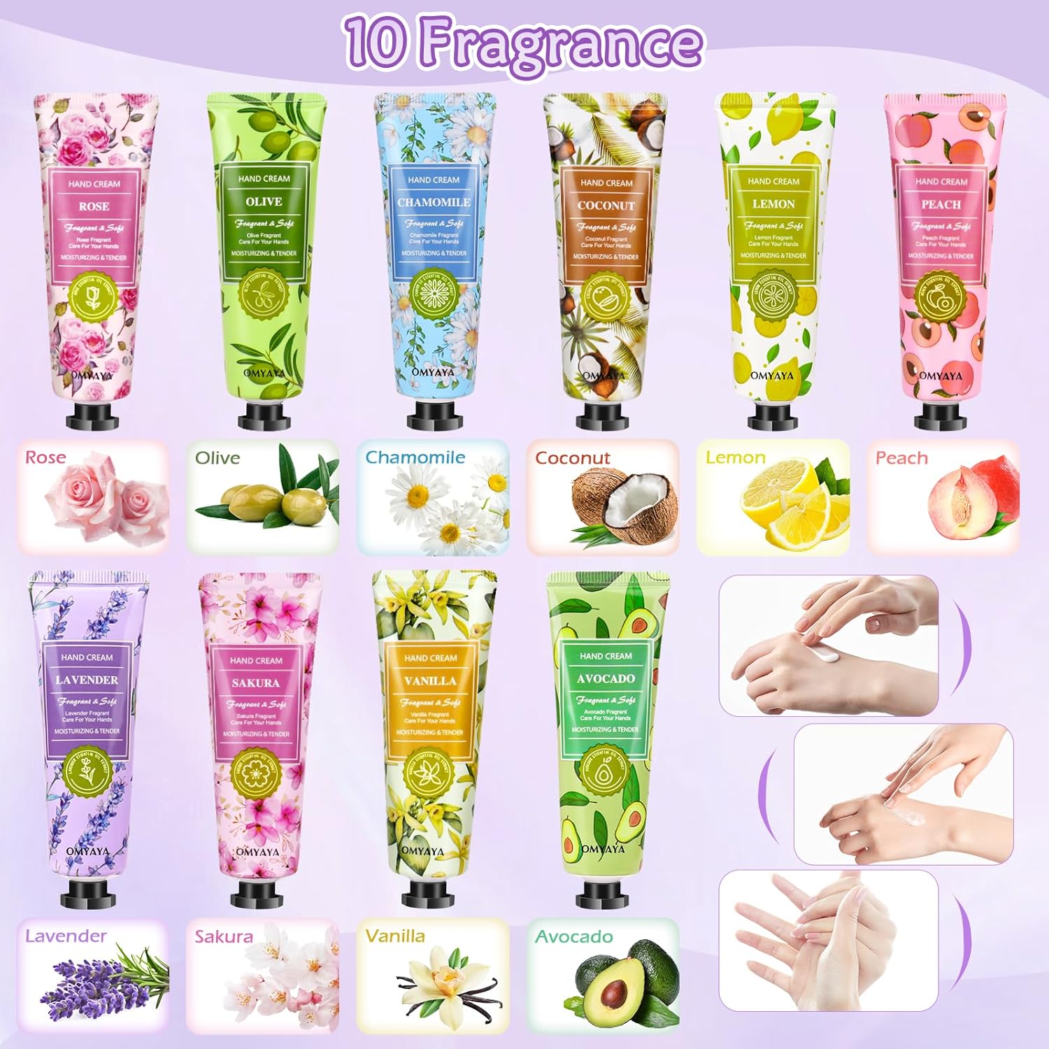 Thumbnail 1 de Handcreme Set (60 Pack) – Mini Handcreme Geschenkset mit 10 Düften für Hände & Füße