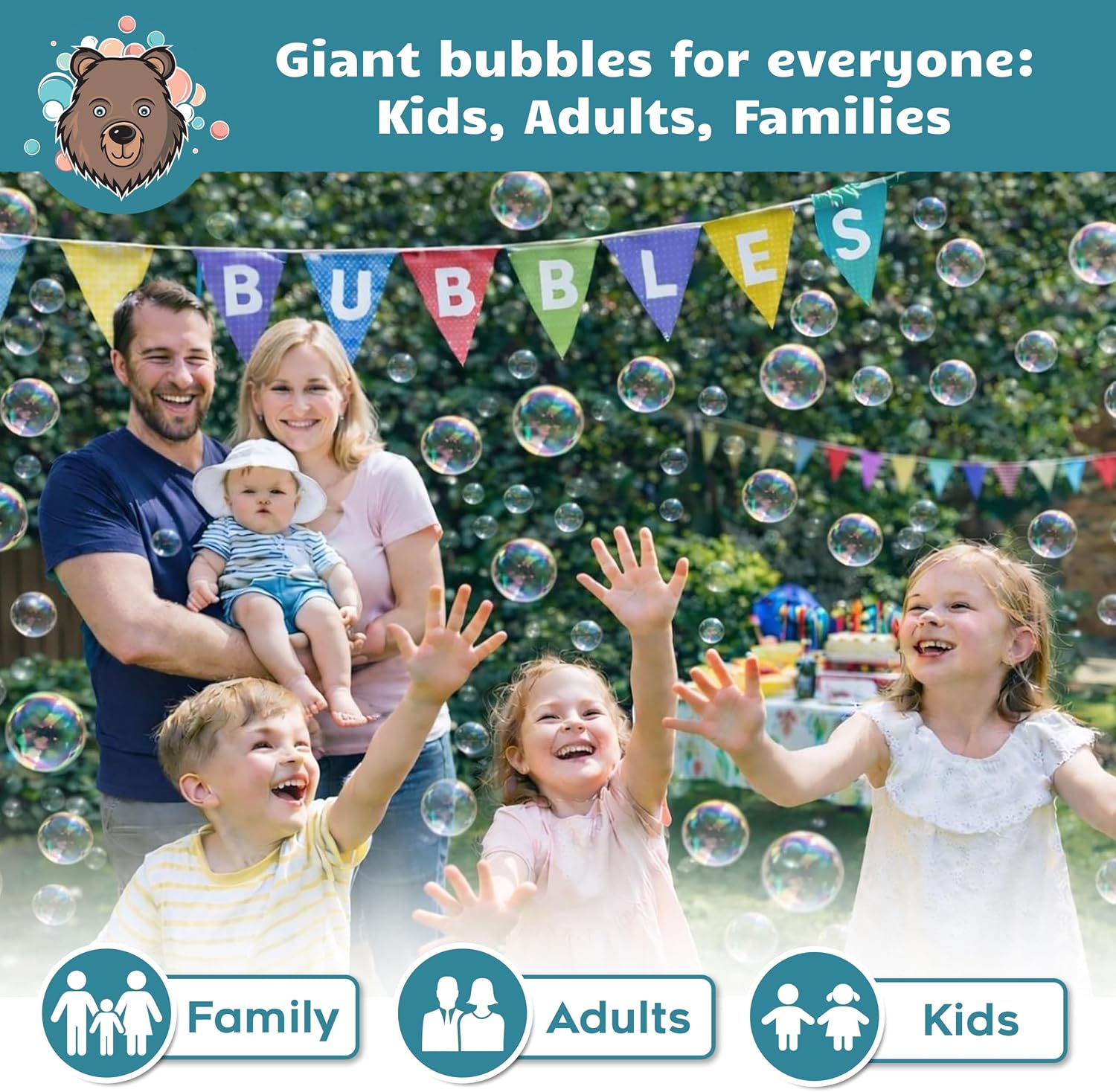 Detalle de Bubble Brothers 10 Litre Bubble Mix (2 x 5 L) for Giant Bubbles and Outdoor Fun