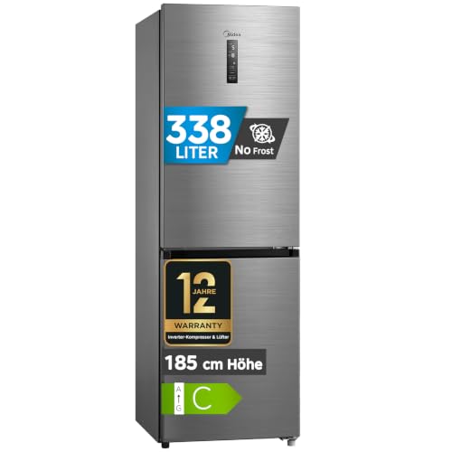 Detalle de Midea 338L Kühlschrank mit Gefrierfach, 185 cm – Dual Inverter System, No Frost