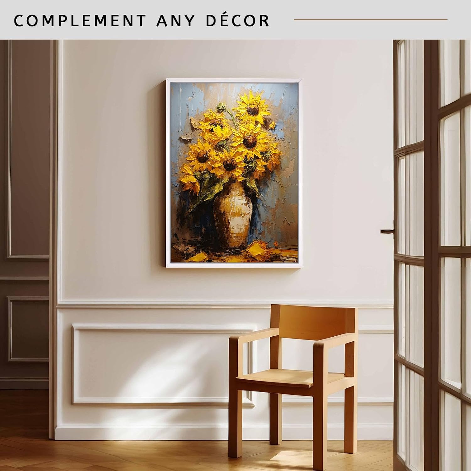 Detalle de VYPEROCK 12x12 Floating Canvas Frame, White Oak-Look, Fits 1.25-Inch Canvas