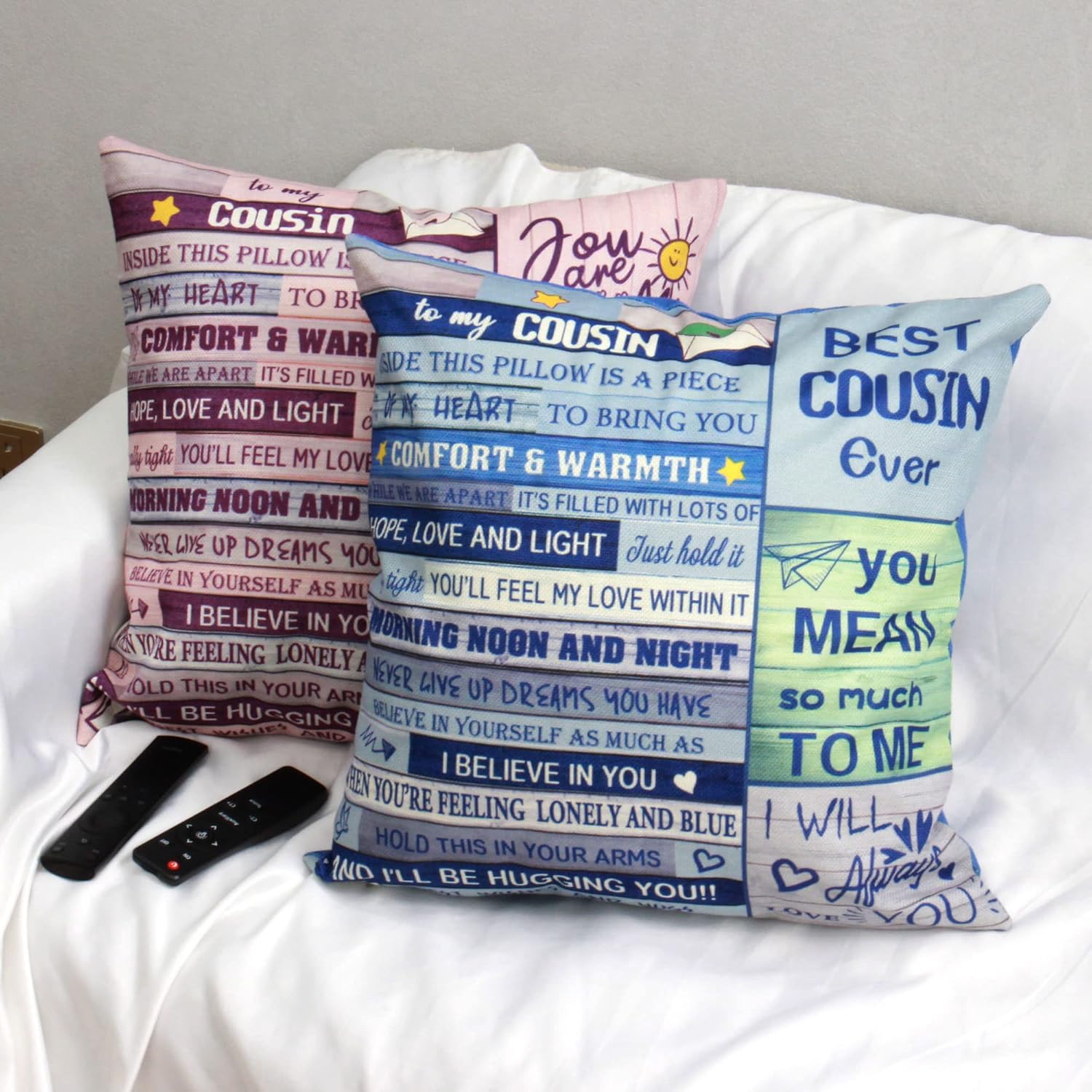 Detalle de Bommex Cousin Gift Double-sided Cushion Cover – 18x18 inches